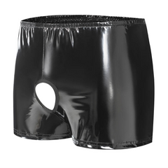 Men’s Double-Hole Glossy Boxer Shorts - pridevoyageshop.com - gay men’s thongs, boxers, briefs and jockstraps