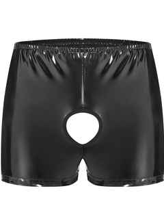 Men’s Double-Hole Glossy Boxer Shorts - pridevoyageshop.com - gay men’s thongs, boxers, briefs and jockstraps