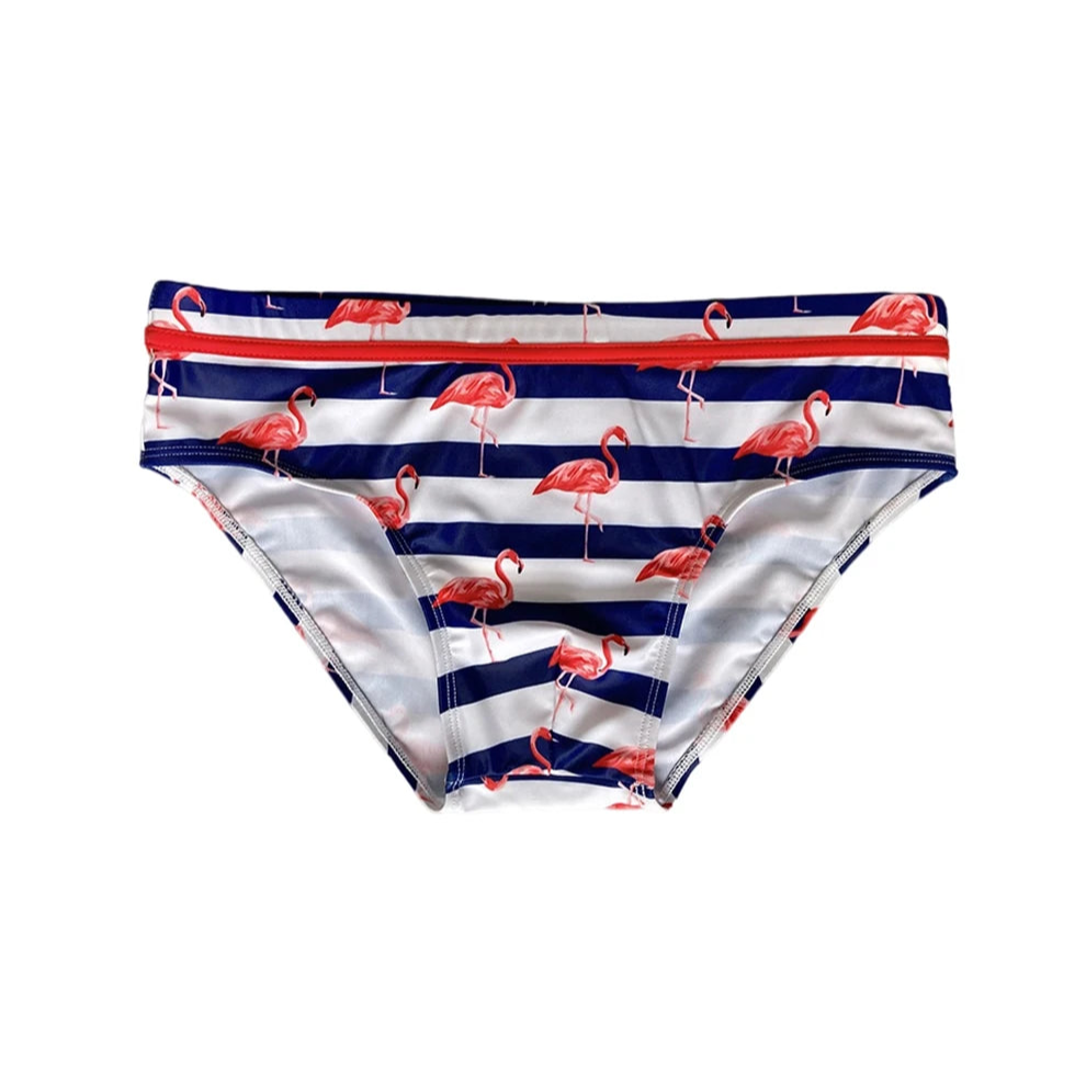 Men’s Flamingo Fling Swim Briefs - pridevoyageshop.com - gay men’s sexy swim briefs, trunks, board shorts, and bikinis