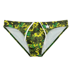 Men’s Gayrageous G.I. Camo Bikini Swim Briefs - pridevoyageshop.com - gay men’s sexy swim briefs, trunks, board shorts, and bikinis