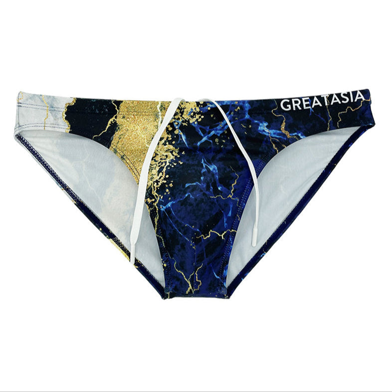 Men’s Hard Marble Swim Briefs - pridevoyageshop.com - gay men’s sexy swim briefs, trunks, board shorts, and bikinis