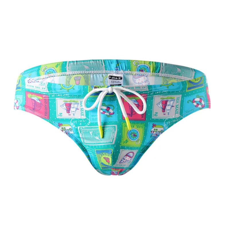 Men's Pervy Postcards Swim Briefs - pridevoyageshop.com - gay men’s sexy swim briefs, trunks, board shorts, and bikinis