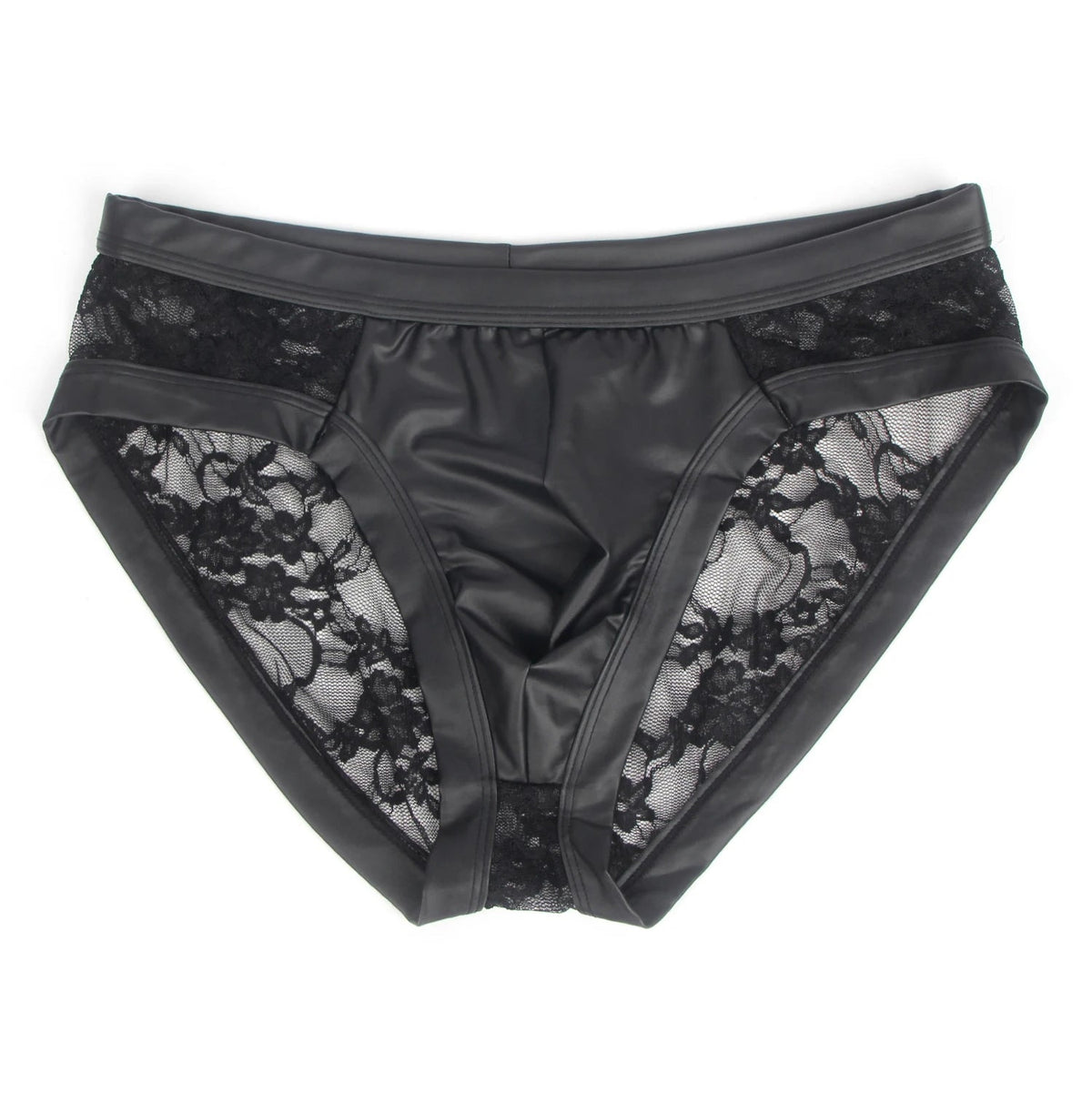 Men’s ShadowPlay Lace and PU Leather Briefs - pridevoyageshop.com - gay men’s thongs, boxers, briefs and jockstraps