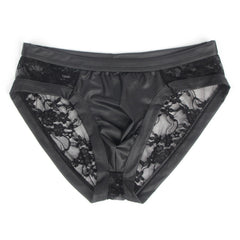 Men’s ShadowPlay Lace and PU Leather Briefs - pridevoyageshop.com - gay men’s thongs, boxers, briefs and jockstraps
