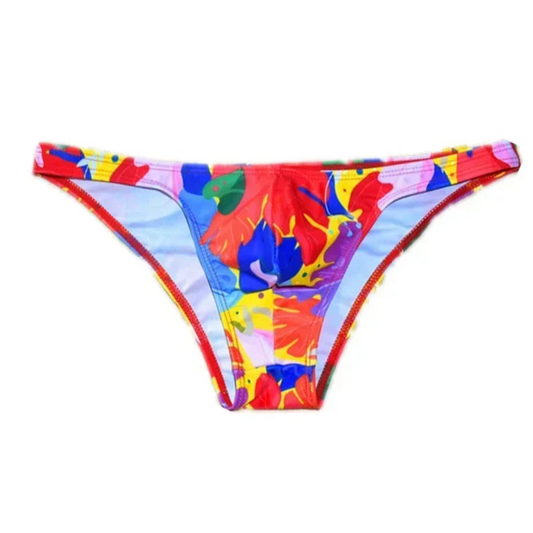 Men’s Tropical Blaze Swim Bikini Briefs - pridevoyageshop.com - gay men’s sexy swim briefs, trunks, board shorts, and bikinis