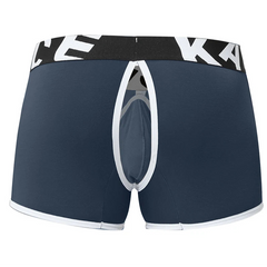 Navy Blue Bareback Boxer Briefs - Removable Pouch & Backless - pridevoyageshop.com - gay men’s thongs, boxers, briefs and jockstraps