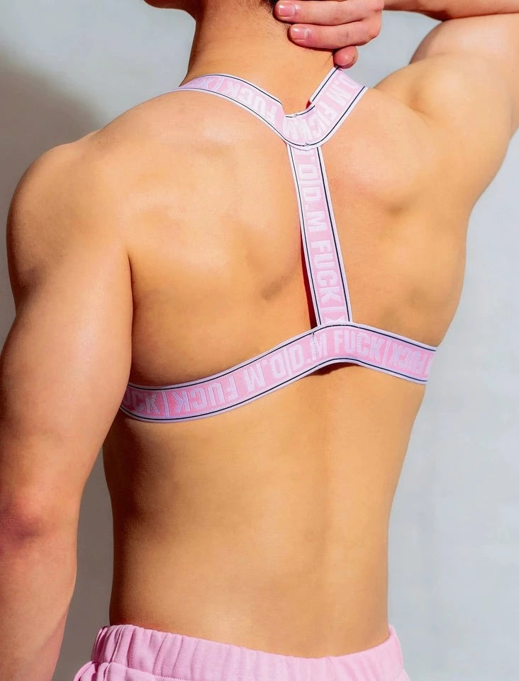 sexy gay man in pink DM F*CK Gay Men Chest Harness | Gay Harness- pridevoyageshop.com - gay men’s harness, lingerie and fetish wear
