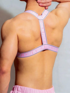 sexy gay man in pink DM F*CK Gay Men Chest Harness | Gay Harness- pridevoyageshop.com - gay men’s harness, lingerie and fetish wear