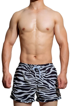 a hot gay man in Black Zebra DM Wild Summer Shorts - pridevoyageshop.com - gay men’s underwear and swimwear