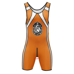 Orange Bulldog Puppy Play Wrestling Singlet with Zipper – Alpha Edition from Pridevoyageshop