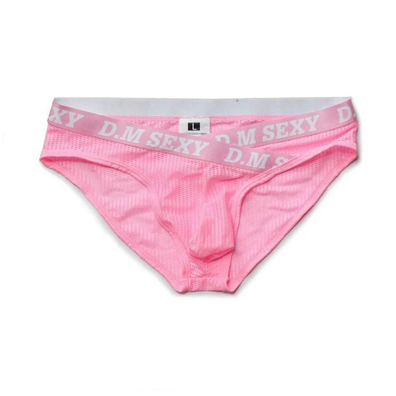 Pink Men’s D.M. Sexy Criss-cross Mesh Brief - pridevoyageshop.com - gay men’s thongs, boxers, briefs and jockstraps