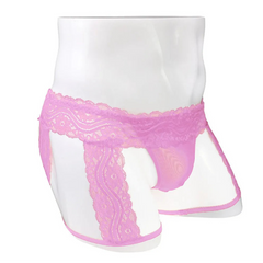 Pink Men’s Kinked Up Floral Lace Boxers - pridevoyageshop.com - gay men’s thongs, boxers, briefs and jockstraps