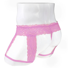 Pink Men’s Kinked Up Floral Lace Boxers - pridevoyageshop.com - gay men’s thongs, boxers, briefs and jockstraps