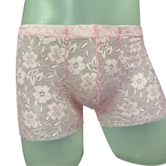 Pink Men’s Lace Lover Boxer - pridevoyageshop.com - gay men’s thongs, boxers, briefs and jockstraps
