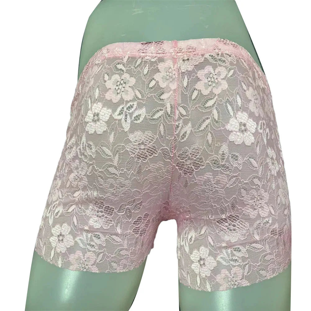 Pink Men’s Lace Lover Boxer - pridevoyageshop.com - gay men’s thongs, boxers, briefs and jockstraps