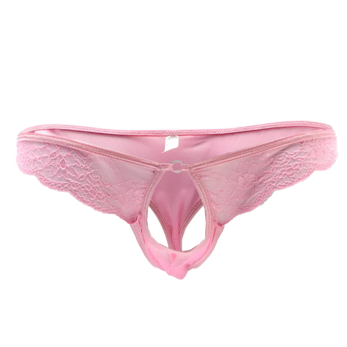 Pink Men’s Lace Rendezvous Peephole Panties - pridevoyageshop.com - gay men’s thongs, boxers, briefs and jockstraps