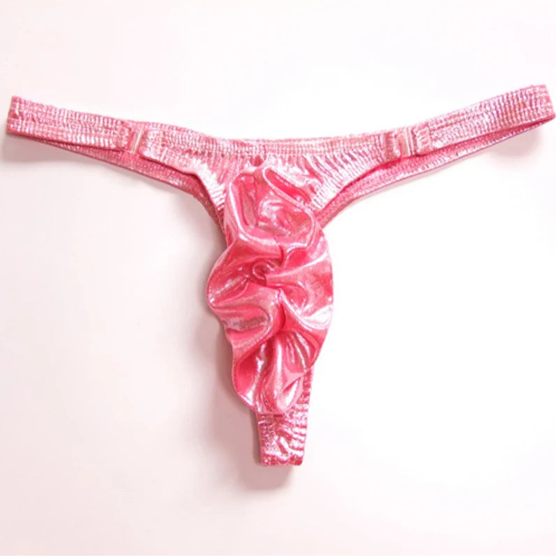 Pink Men’s Liquid Luster Ruched Thong - pridevoyageshop.com - gay men’s thongs, boxers, briefs and jockstraps