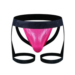 Pink Men’s Metallic Thigh-Strap Jockstrap - pridevoyageshop.com - gay men’s thongs, boxers, briefs and jockstraps