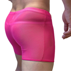 Pink Men’s See-Through Mesh Male Power Show Boxers - pridevoyageshop.com - gay men’s thongs, boxers, briefs and jockstraps