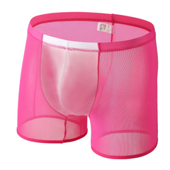 Pink Men’s See-Through Mesh Male Power Show Boxers - pridevoyageshop.com - gay men’s thongs, boxers, briefs and jockstraps