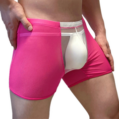 Pink Men’s See-Through Mesh Male Power Show Boxers - pridevoyageshop.com - gay men’s thongs, boxers, briefs and jockstraps