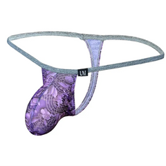 Purple Men’s Floral Fever Thong - pridevoyageshop.com - gay men’s thongs, boxers, briefs and jockstraps