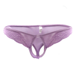 Purple Men’s Lace Rendezvous Peephole Panties - pridevoyageshop.com - gay men’s thongs, boxers, briefs and jockstraps