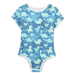 Rawr Baby Blue Daddy’s Boy Printed Onesie flat lay, pastel cartoon pattern, cute youthful style, snug soft fabric – pridevoyageshop.com – gay men’s harness, lingerie and fetish wear