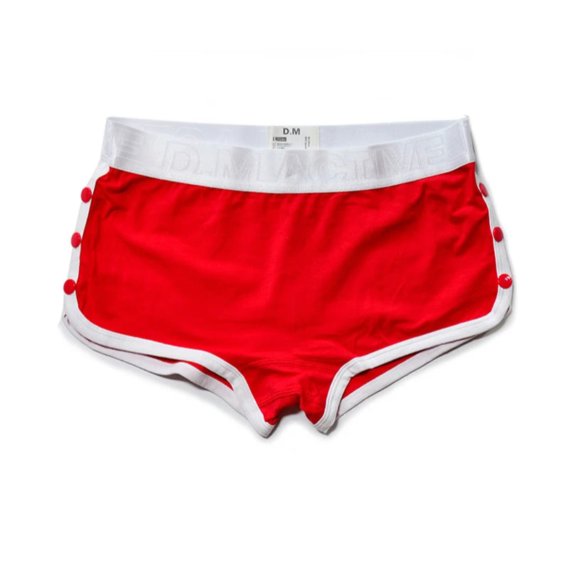 Red DM Men’s Snap-Side Cozy Boxer Shorts - pridevoyageshop.com - gay men’s thongs, boxers, briefs and jockstraps