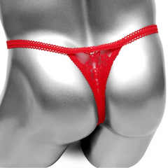 Red Men’s Bow Lace Panties - pridevoyageshop.com - gay men’s thongs, boxers, briefs and jockstraps