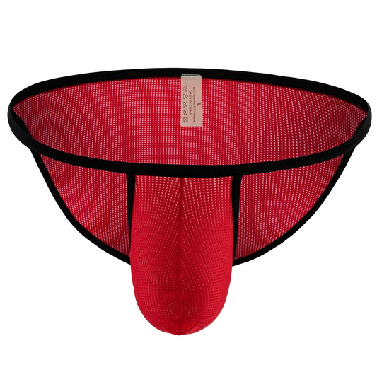 Red Men’s Net Bait Mesh Briefs - pridevoyageshop.com - gay men’s thongs, boxers, briefs and jockstraps