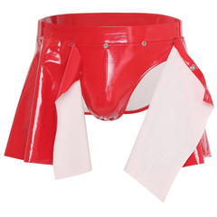 Red Men’s Snap & Strut PVC Kink Skirt BriefMen’s Snap & Strut PVC Kink Skirt Brief - pridevoyageshop.com - gay men’s thongs, boxers, briefs and jockstraps