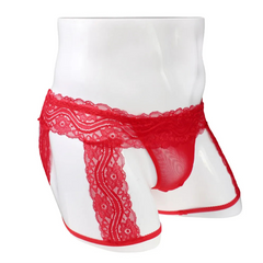 Red purple Men’s Kinked Up Floral Lace Boxers - pridevoyageshop.com - gay men’s thongs, boxers, briefs and jockstraps