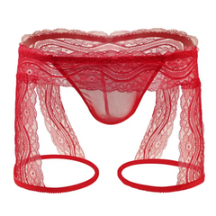 Red purple Men’s Kinked Up Floral Lace Boxers - pridevoyageshop.com - gay men’s thongs, boxers, briefs and jockstraps
