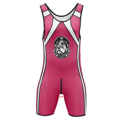 Rose red Bulldog Puppy Play Wrestling Singlet with Zipper – Alpha Edition from Pridevoyageshop