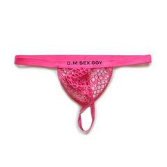 Rose red Men’s D.M. Sex Boy Fishnet Thong - pridevoyageshop.com - gay men’s thongs, boxers, briefs and jockstraps