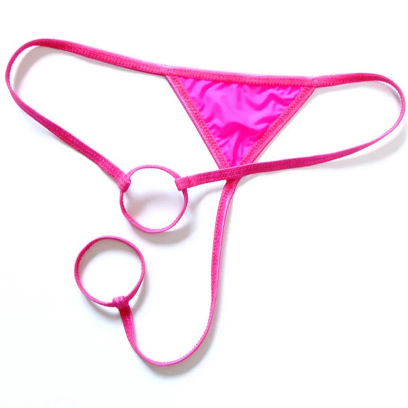 Rose red Men’s Double Trouble Cock-Ring Thong - pridevoyageshop.com - gay men’s thongs, boxers, briefs and jockstraps