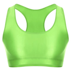 Fluorescent Green Men's Glossy Sports Crop Top | Gay Crop Tops & Sports Wear - pridevoyageshop.com - gay crop tops, gay casual clothes and gay clothes store