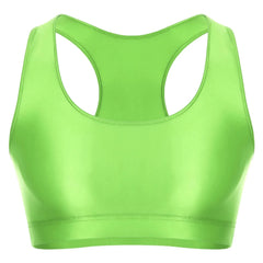 Fluorescent Green Men's Glossy Sports Crop Top | Gay Crop Tops & Sports Wear - pridevoyageshop.com - gay crop tops, gay casual clothes and gay clothes store