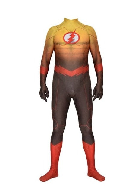 yellow SuperHero Bodysuit: the Flash Costume for Erotic Gay Cosplay- pridevoyageshop.com - gay men’s harness, lingerie and fetish wear