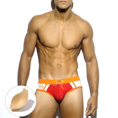 a hot gay man in red Men's Two-toned Bold Swim Briefs - pridevoyageshop.com - gay men’s underwear and swimwear
