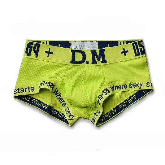 light green DM Men's Numbers Boxer Briefs - pridevoyageshop.com - gay men’s underwear and swimwear