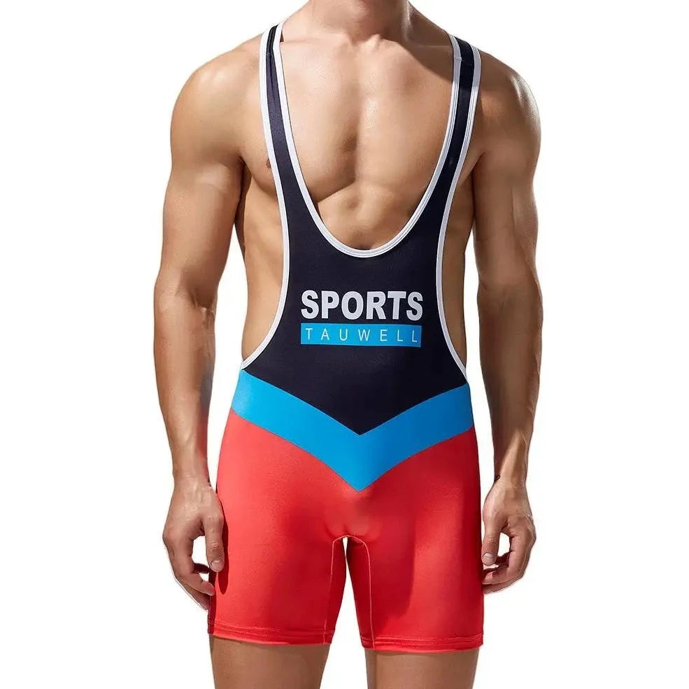 a sexy man in red Racerback Sports Performance Singlet - Men's Singlets, Bodysuits, Leotard & Unitard - pridevoyageshop.com