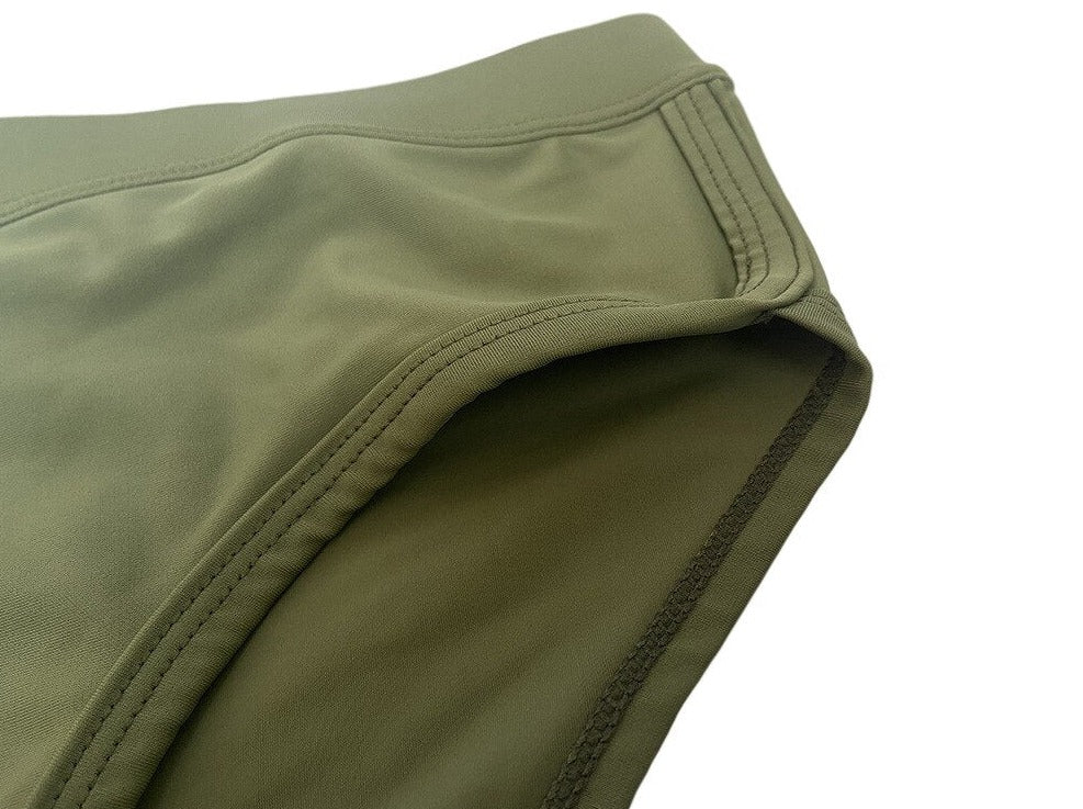 details of green Gay Swimwear | Men's Military Swim Briefs- pridevoyageshop.com - gay men’s underwear and swimwear