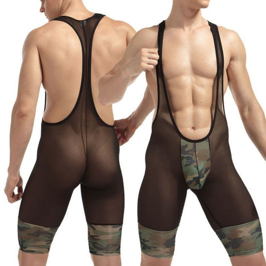 sexy gay man in Gay Singlet | Men's Mesh Camouflage Singlet - pridevoyageshop.com - gay men’s underwear and activewear