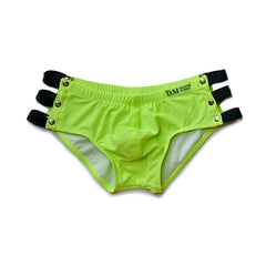 green DM Hollow Out Sideshow Swim Trunks - pridevoyageshop.com - gay men’s underwear and swimwear