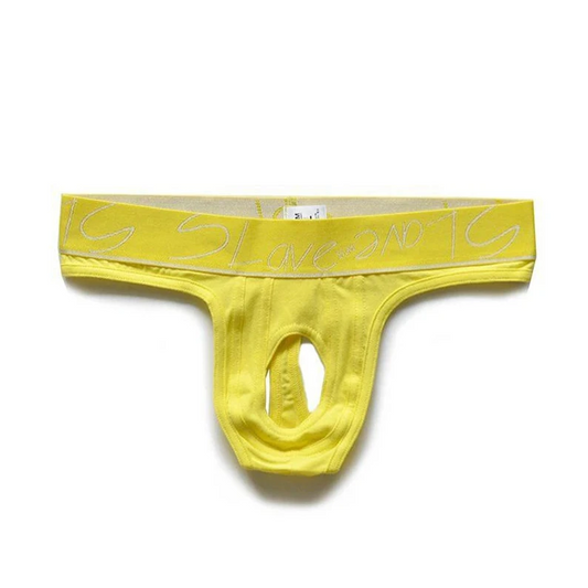 yellow DM Uncaged Desire Thong - pridevoyageshop.com - gay men’s thongs, boxers, briefs and jockstraps