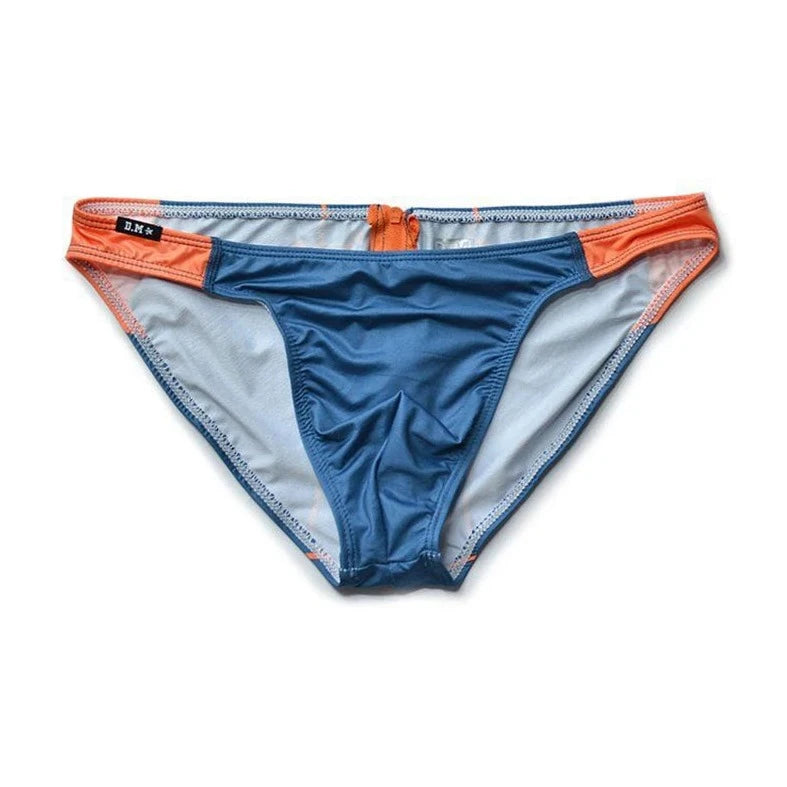 navy blue DM Take It Bitch Open Butt Zipper Briefs - pridevoyageshop.com - gay men’s underwear and activewear