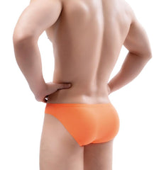 sexy gay man in orange Men's Ice Silk Hung Briefs | Gay Men Underwear- pridevoyageshop.com - gay men’s underwear and swimwear