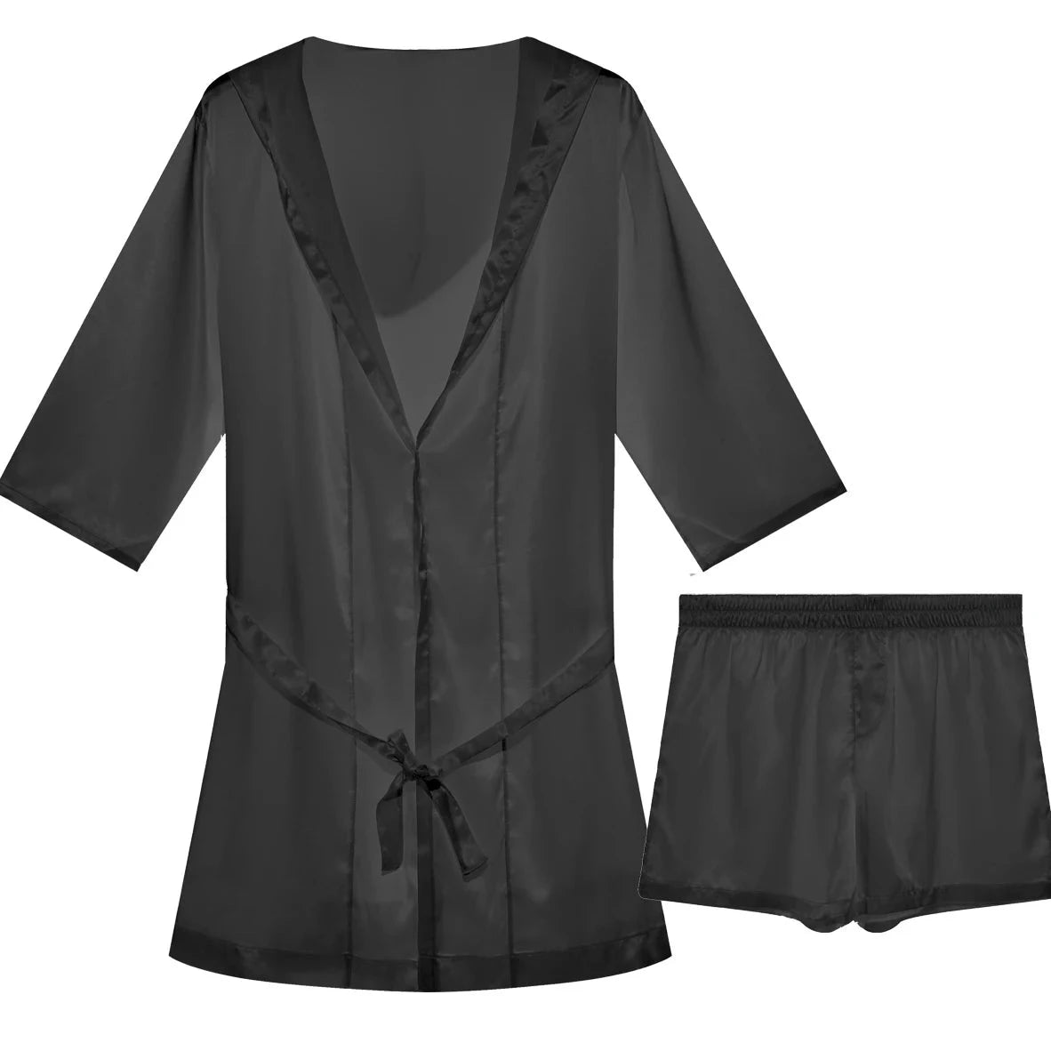 black Men's Silk Hooded Robe + Boxers - pridevoyageshop.com - gay men’s underwear and swimwear